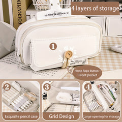 Japanese Style Pencil Case Button Closure