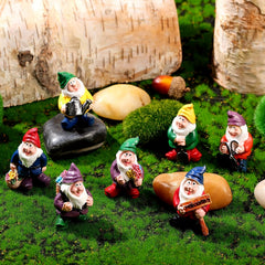 7 Dwarfs Statues Set for Fairy Garden Decor