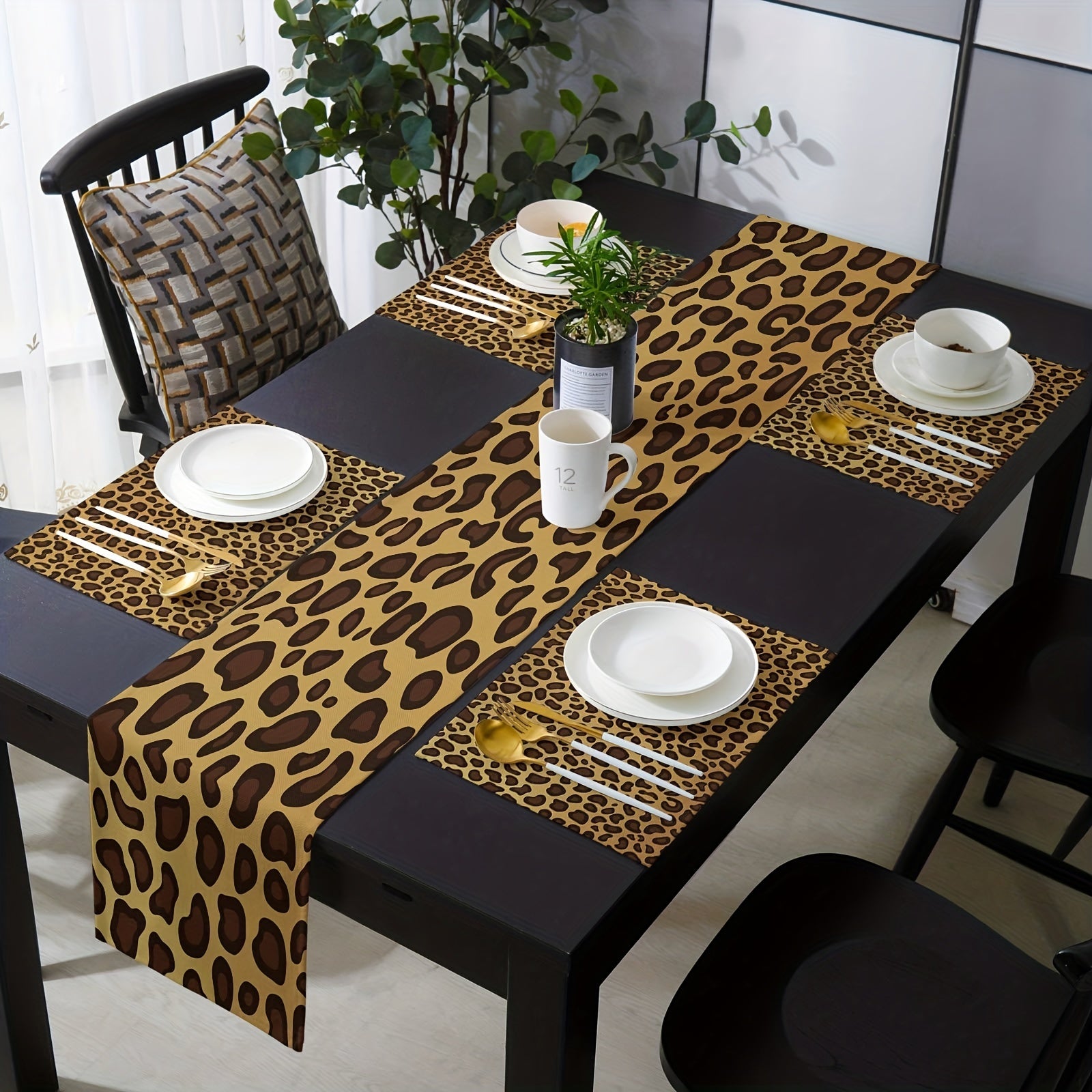 Leopard Print Table Runner 13x72 Inch