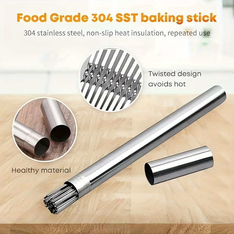 21pcs Stainless Steel BBQ Skewers Set with Storage Bucket