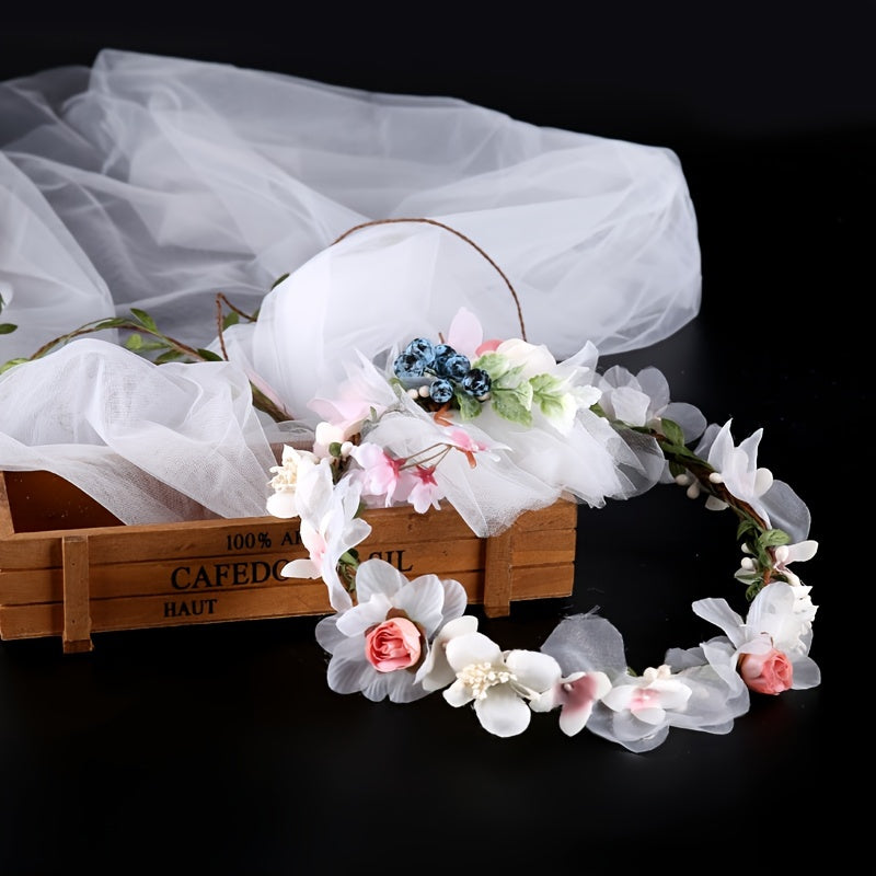 Adjustable Flower Headband for Bridal Wedding Party