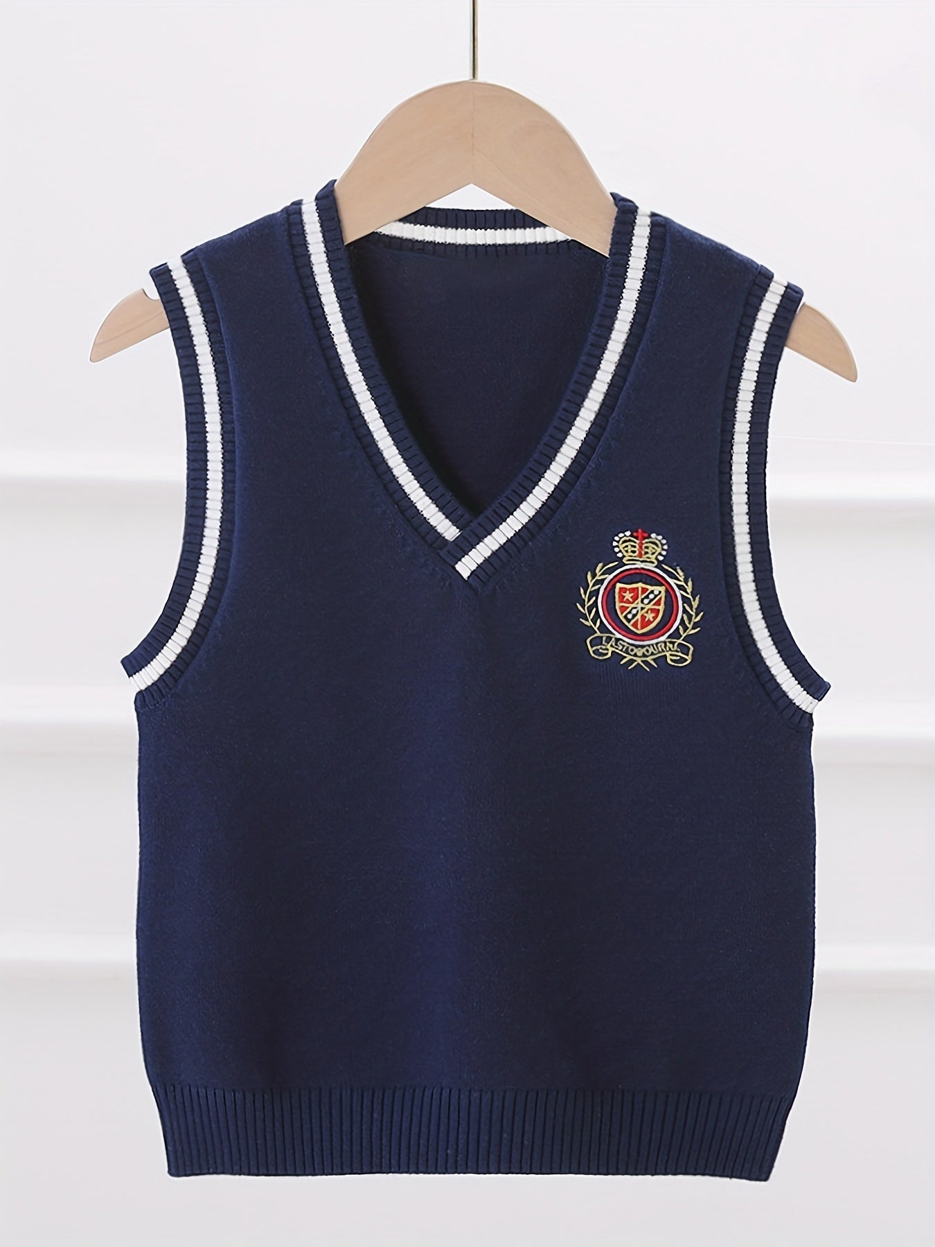Boys V Neck Knitted Cotton Sweater Vest
