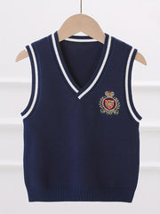Boys V Neck Knitted Cotton Sweater Vest