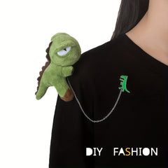 Dinosaur Sunflower Plush Brooch Chain Pin