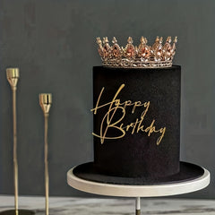 1pc Happy Birthday Art Handwriting Cake Toppers Birthday Cake Toppers Golden
