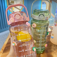 1500ml 50 72oz Portable Water Bottle with Straw for Fitness Sports