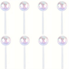 4pcs Rainbow Gradient Glass Self Watering System Spikes Aqua Globes