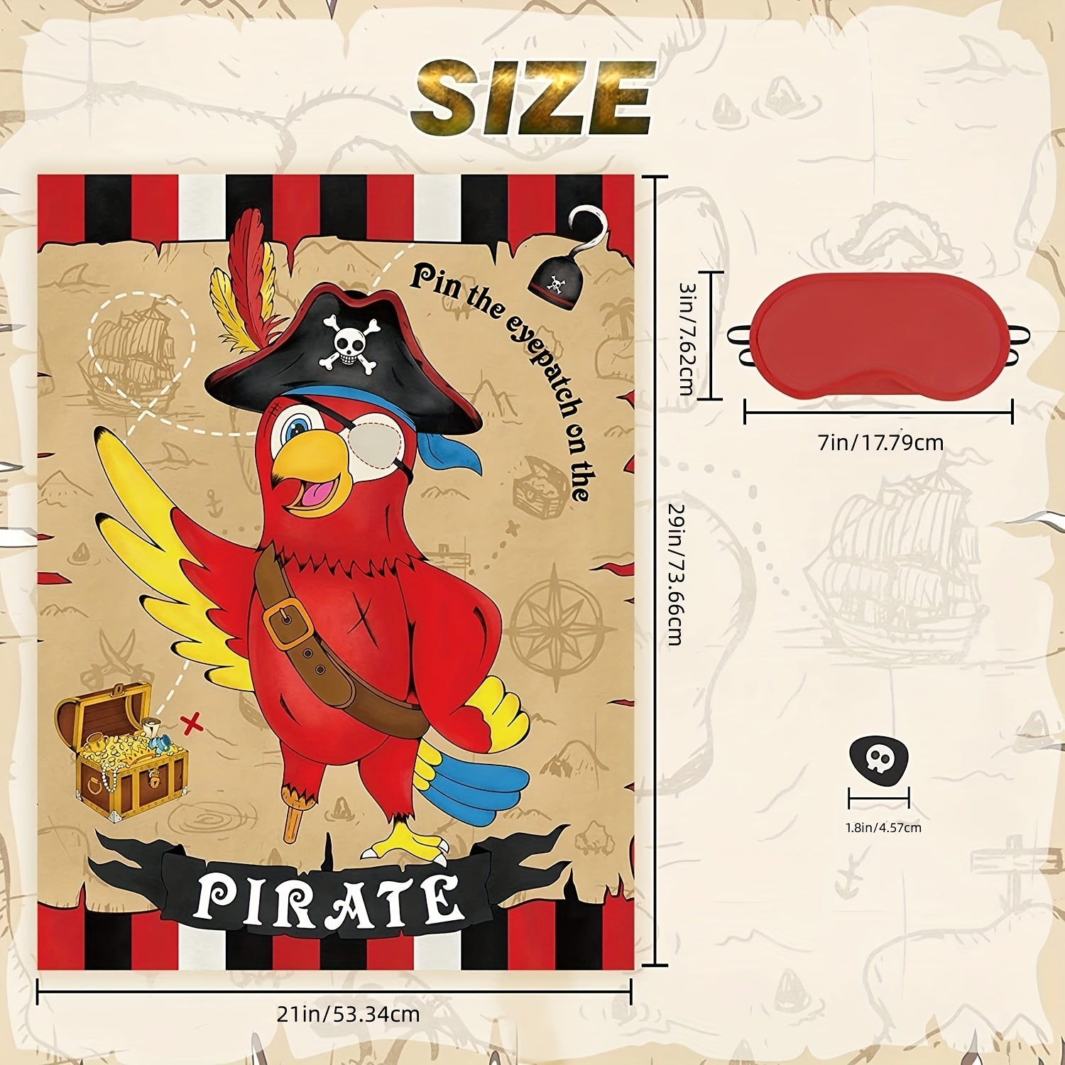 Pirate Parrot Poster Sticker Game for Birthday Party