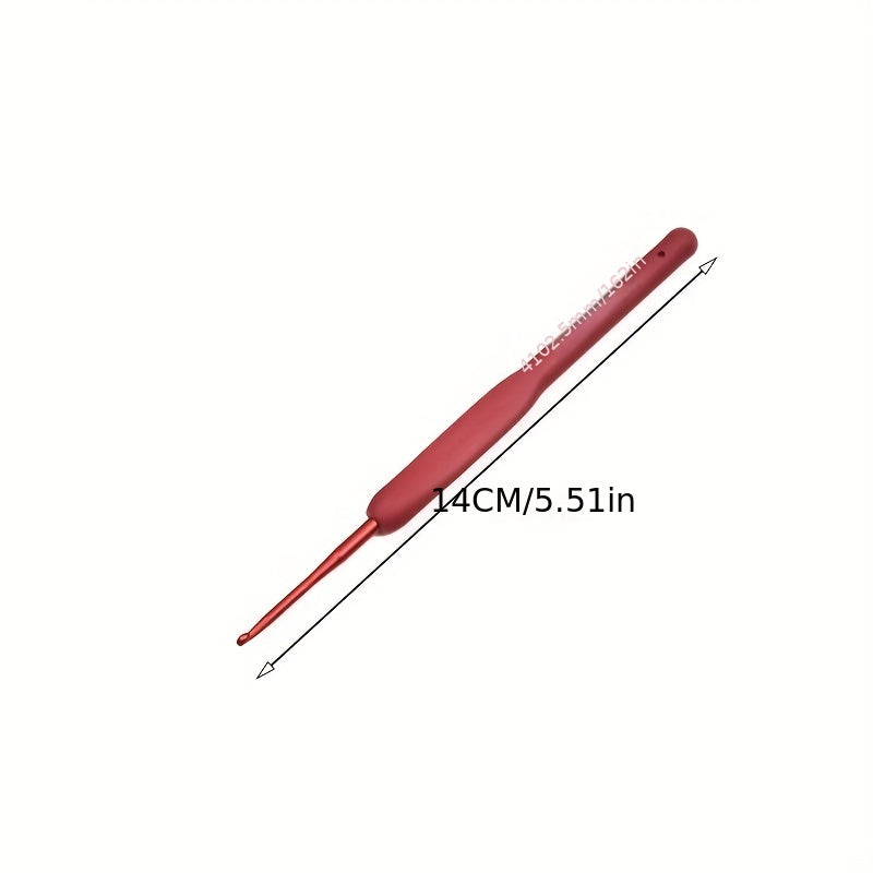 High Coloured Handle Crochet Hook For Arthritic Hands With Stitch Markers