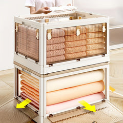 Collapsible Storage Bins With Lids And Wheels Large Capacity Stackable