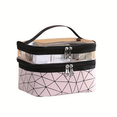 Waterproof Double Layer Cosmetic Bag Makeup Storage Organizer