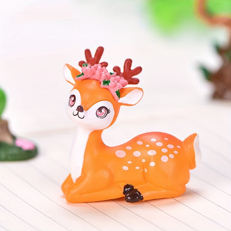 4pcs Cartoon Deers Home Decor Ornaments Funny Housewarming Gift Party Favors