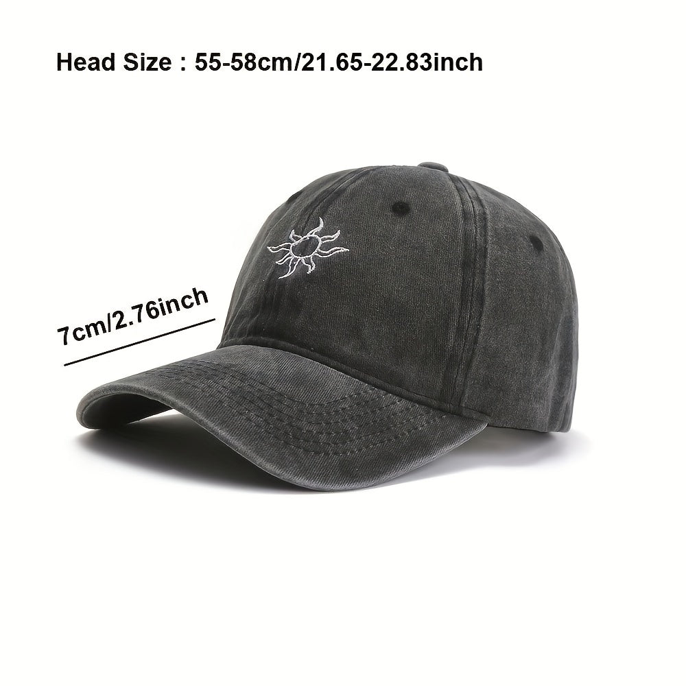 Embroidered Sun Baseball Cap Outdoor Sun Protection Dad Hat