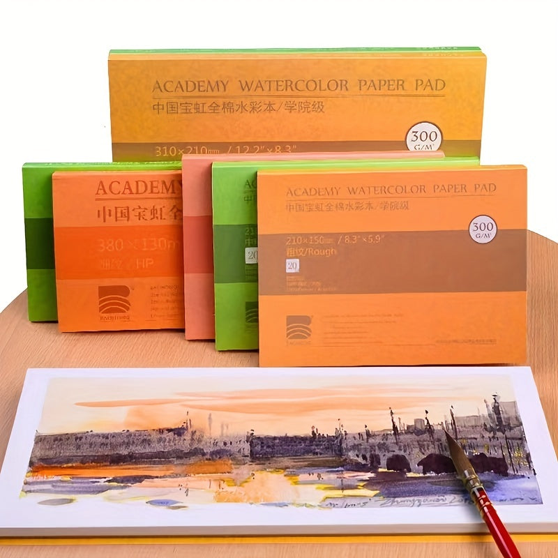 100% Cotton Watercolor Paper 20 Sheets Hand Painted Book for Artists Students