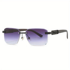 Ombre Lens Sunglasses Metal Leopard Decor UV400