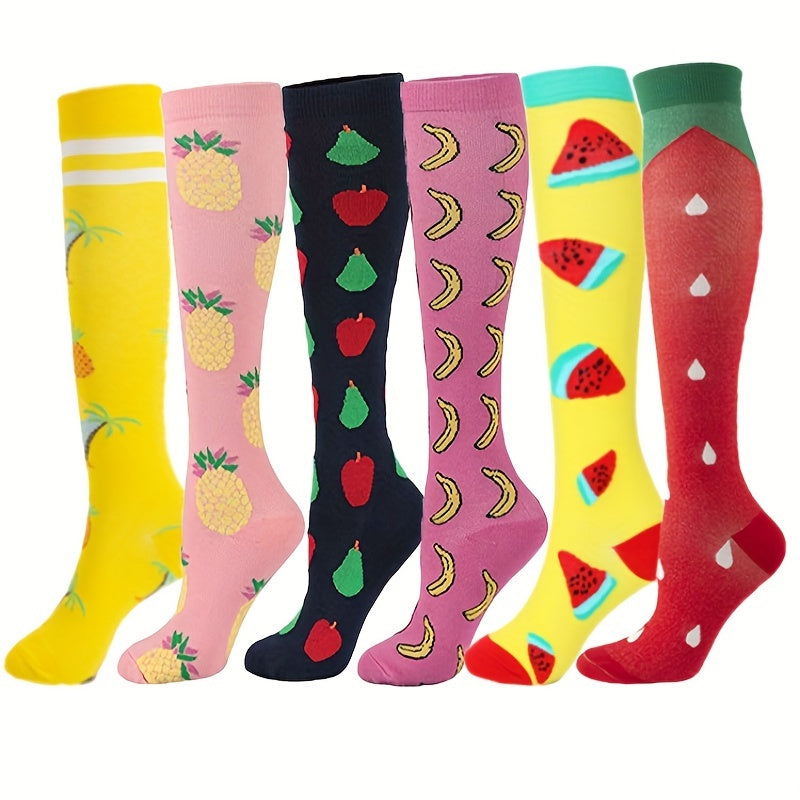 6 Pairs Durable Compression Socks for Outdoor Activities