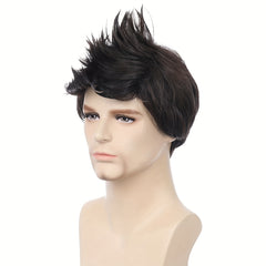 Men's Fauxhawk Curly Wig Anime Cosplay Halloween Costume Party