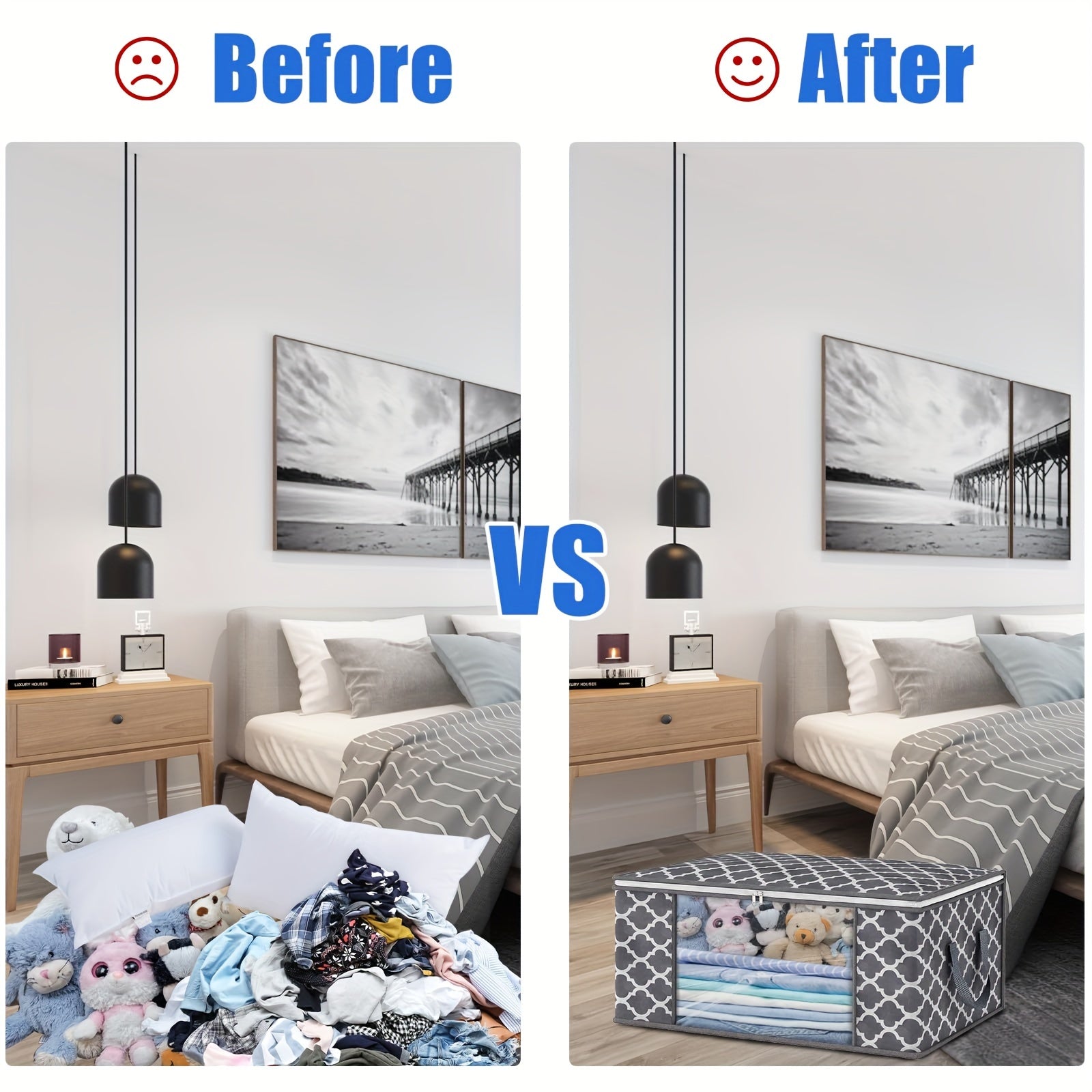 3pcs Large Capacity Storage Bag Clothes Organizer
