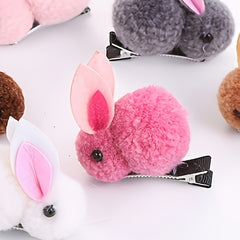 Plush Rabbit Hair Clip for Kids