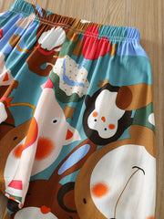 Boys Cartoon Animals Cropped Pants for Spring and Autumn