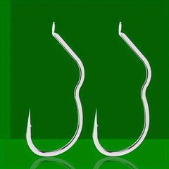 12pc Carbon Steel Fishing Hook Sharp Barbed Flip Fishhook For Carp Fishing