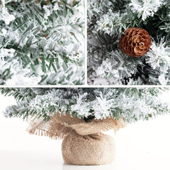 Small Christmas Tree With Lights 8 Light Modes Flocked Artificial Tree
