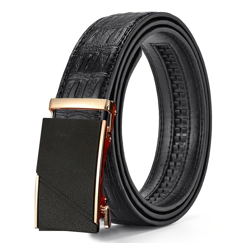 Men's PU Leather Automatic Buckle Belt For Wedding