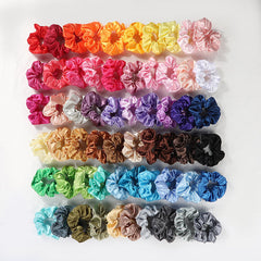 60pcs Satin Silk Hair Scrunchies Hair Bands for Women Curly Hair Accessories
