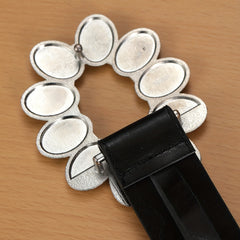 Hollow Out Buckle Belt PU Leather Pant Dress Skirt Belt Women