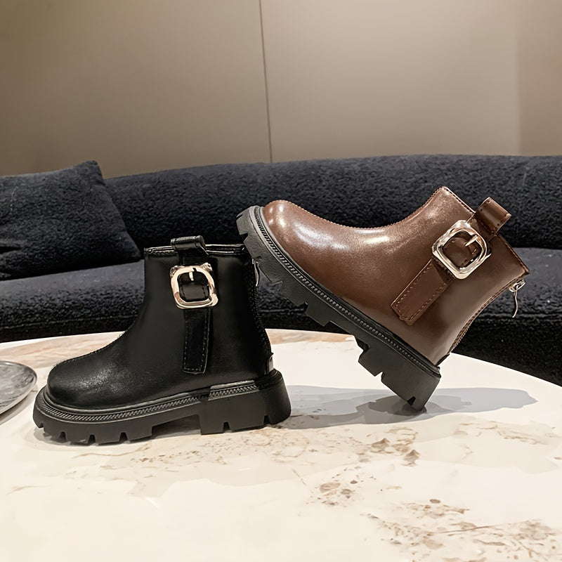 Casual Solid Zipper Boots for Girls