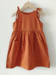 Summer Cami Dress with Side Pocket for Girls