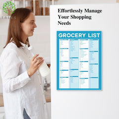 Trees Grocery List Magnet Pad For Fridge 52 Sheets
