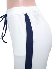 Colorblock Short Sleeve Top & Drawstring Sweatpants Set