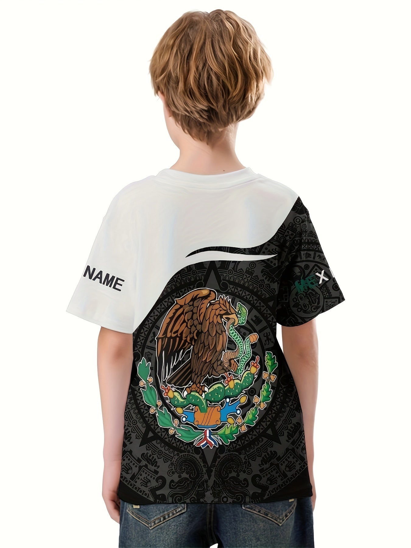 MEXICO Flag 3D Print Boy's Casual Tees Short Sleeve Comfy T shirt Kids