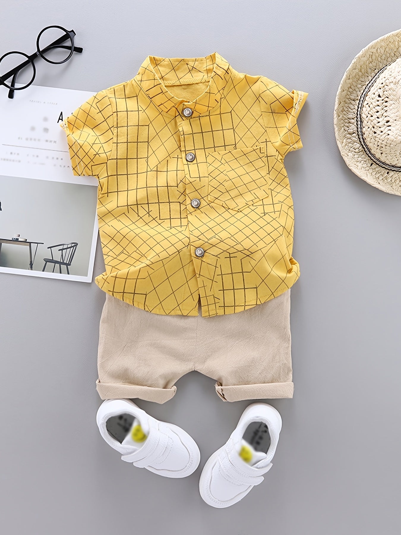 2pcs Baby Boys Dinosaur Print Shirt Top & Shorts Set Toddler Summer Clothes