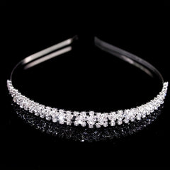 Rhinestone Headband Queen Double Layer Crown Layer Tiara Head Jewelry