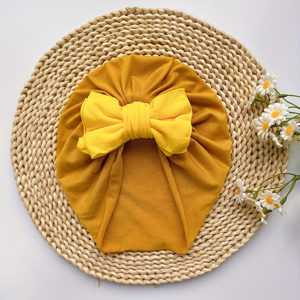 Elastic Bow Turban for Baby Girls