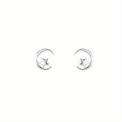 Hollow Moon Star Stud Earrings for Girls