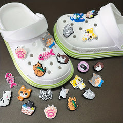 8pcs Cartoon Cat Shoes Charms for Clogs Sandals - Boys Girls Shoe Accessories