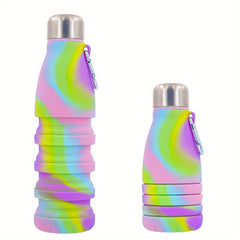 16oz Collapsible Silicone Water Bottle BPA Free Leak Proof Portable Bottle
