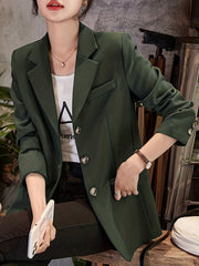 Casual Lapel Long Sleeve Blazer Women's Clothing