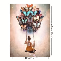 Butterfly Little Girl Swing Diamond Painting Kit DIY