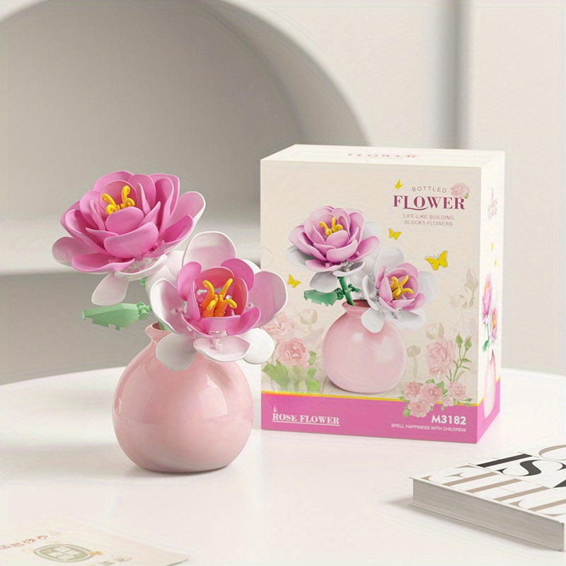 Sunflower & Tulip Building Blocks Toy Set for Kids