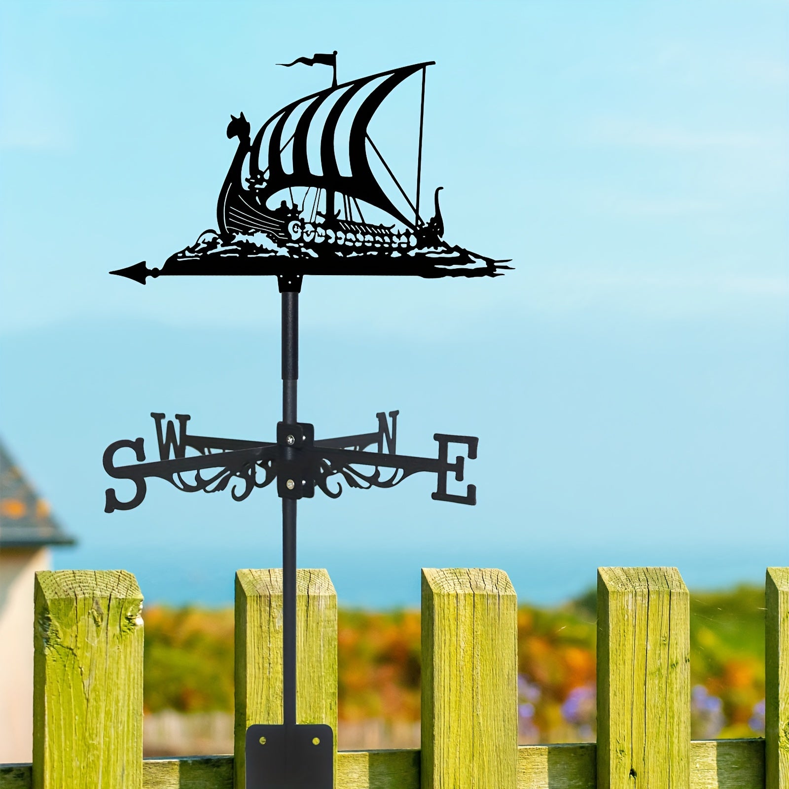 Roof Animal Sailboat Weathervane Metal Wind Vane Indicator