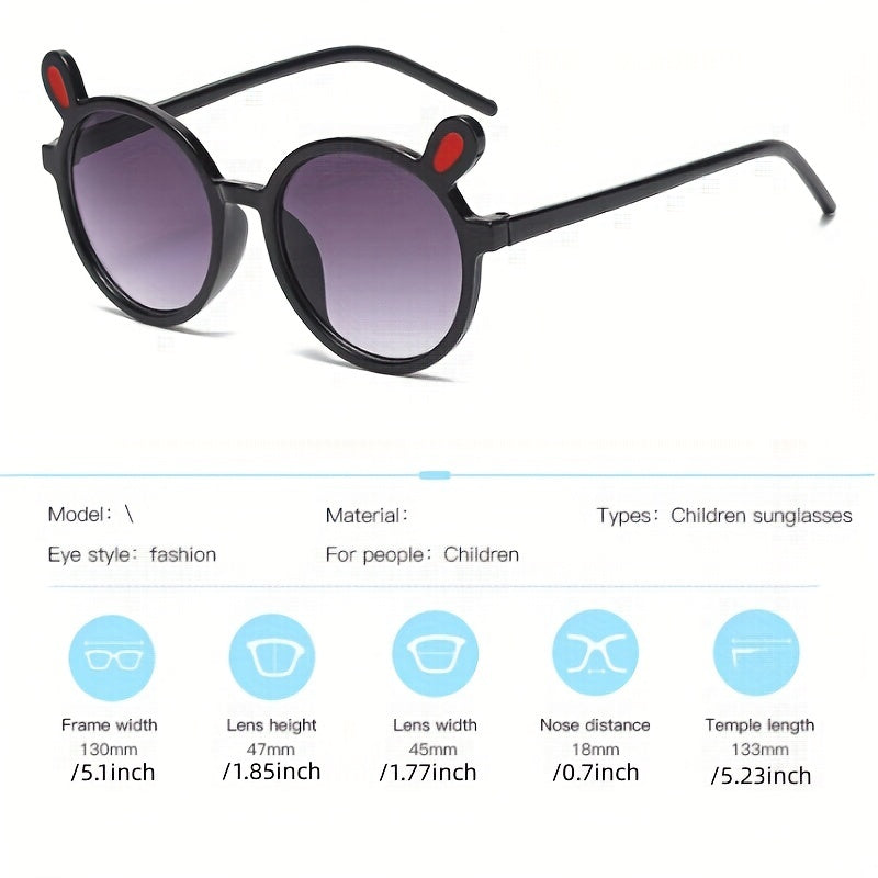 Girls Bunny Ear Round Frame Sunglasses UV Protection Sunshade Summer