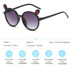 Girls Bunny Ear Round Frame Sunglasses UV Protection Sunshade Summer