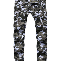 Camouflage Pattern Pocket Jeans Men s Casual Stretch Street Style Denim