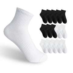 16 Pairs Solid Short Socks Comfy & Breathable Women's Casual Stockings