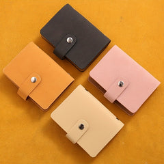 Stylish Large Capacity Matte Leather Card Holder - 24 Slots