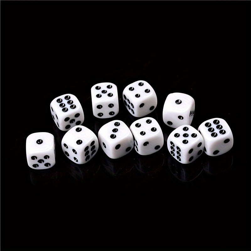 10pcs 16mm Acrylic Six Sided Round Corner Dice Board Game